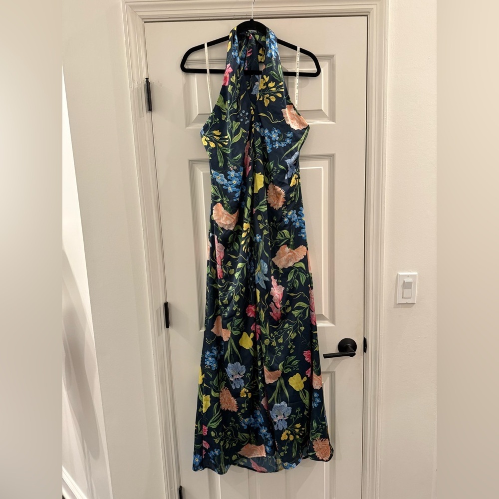 NWT Kleid Roma Maxi Navy Floral Halter Dress Gown Small
